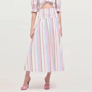 Hill House Rainbow Stripe Delphine Nap Skirt